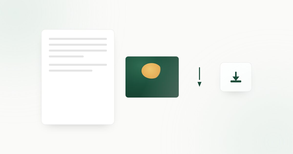 An image being lifted out of a document page and saved as a download