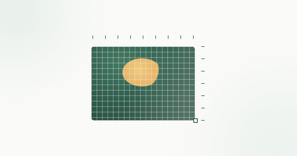 An image on a measurement grid with pixel rulers and a resize handle
